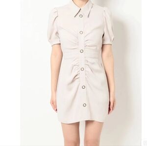 RESEXY NWT Cream Button Mini Dress XXS Japanese Brand Petite Cottagecore